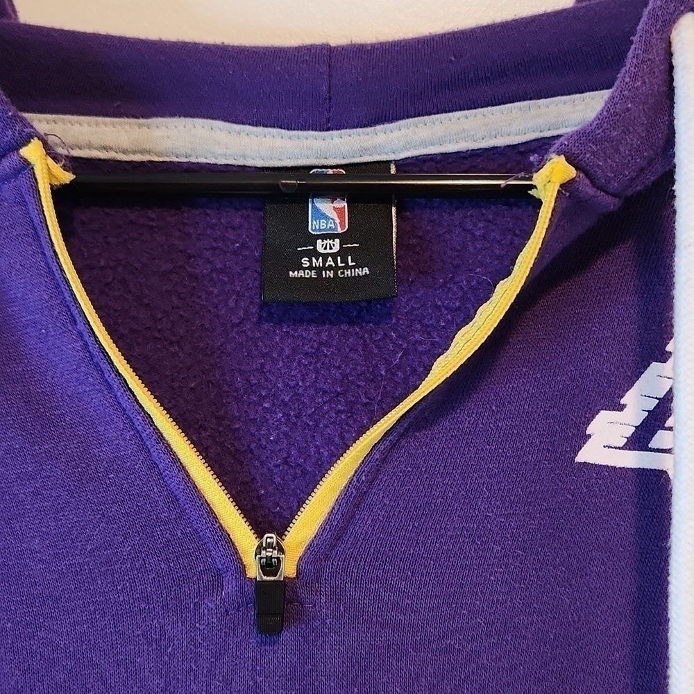 Official NBA Los Angeles Lakers Colorblock 1/4 Hoodie Pullover Men's Sz S NICE! - Picture 5 of 14